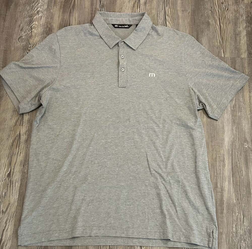 TravisMathew The Zinna Polo Shirt Men's XL Gray Short Sleeve Golf